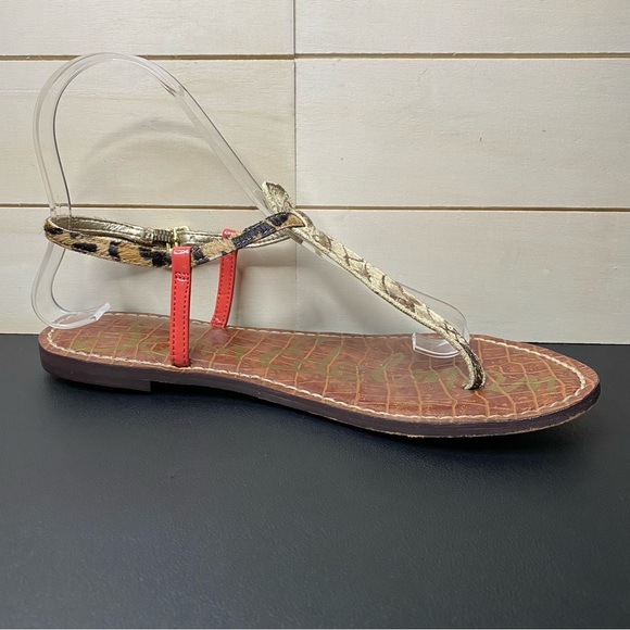 Sam Edelman Gigi Sandals Snakeskin Women's Size 7.5 Shoes M Cheetah Animal Print - Picture 3 of 10